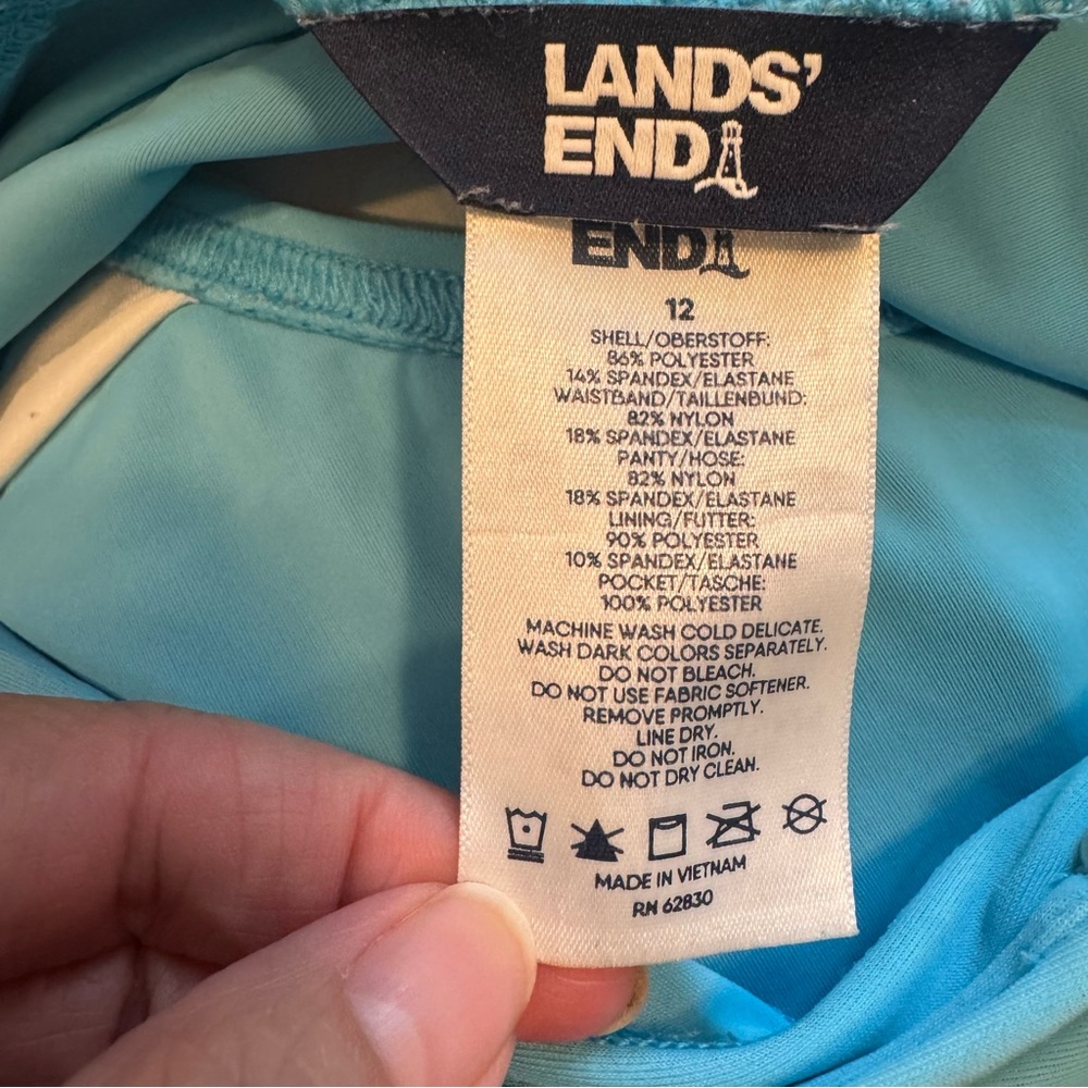 Lands' End size 12 Swim Shorts - Teal Waistband - Picture 4 of 5